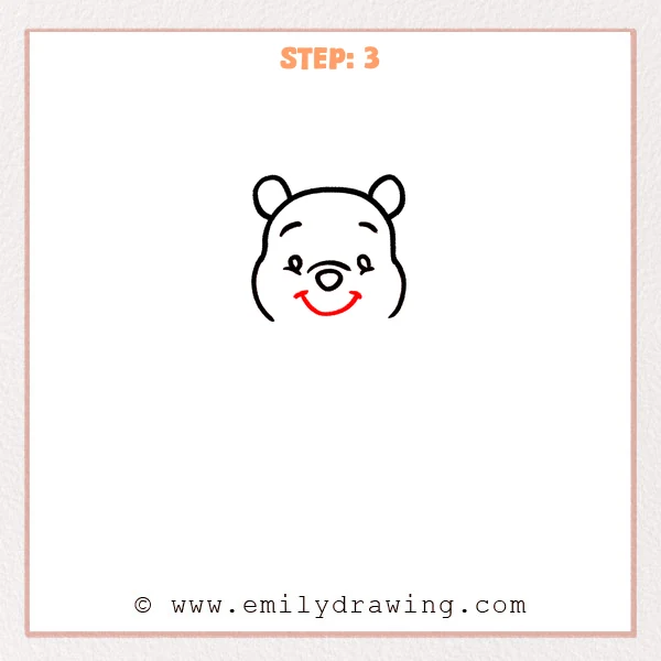 how to draw a winnie the pooh - Step 3